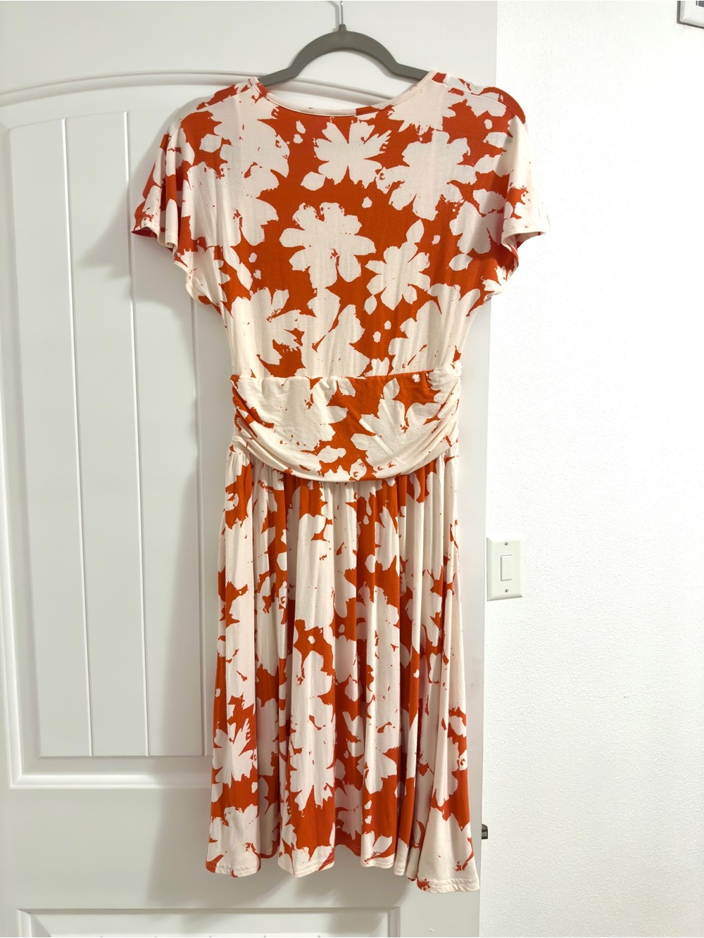 Anthropologie Maeve Summer Breeze Dress in Orange/Cream - Picture 3 of 7
